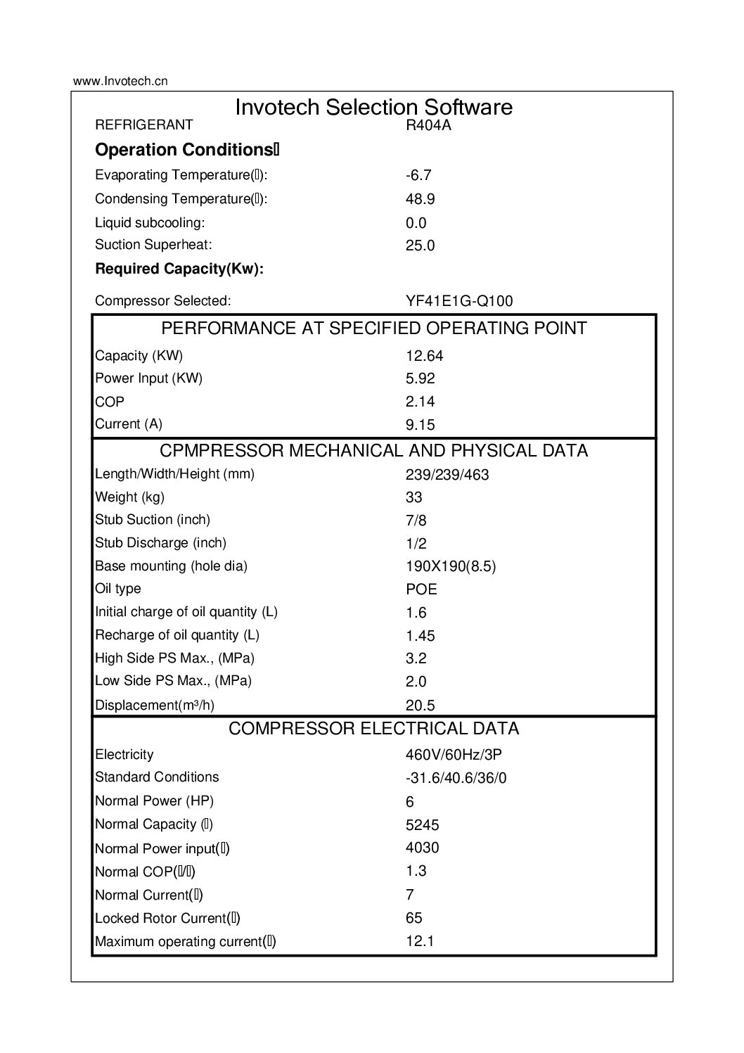 COMPRESSOR SCROLL YF41E1G-Q100 6HP-17,000 BTU/HR BAJA TEMP 460/3/60 - Image 2