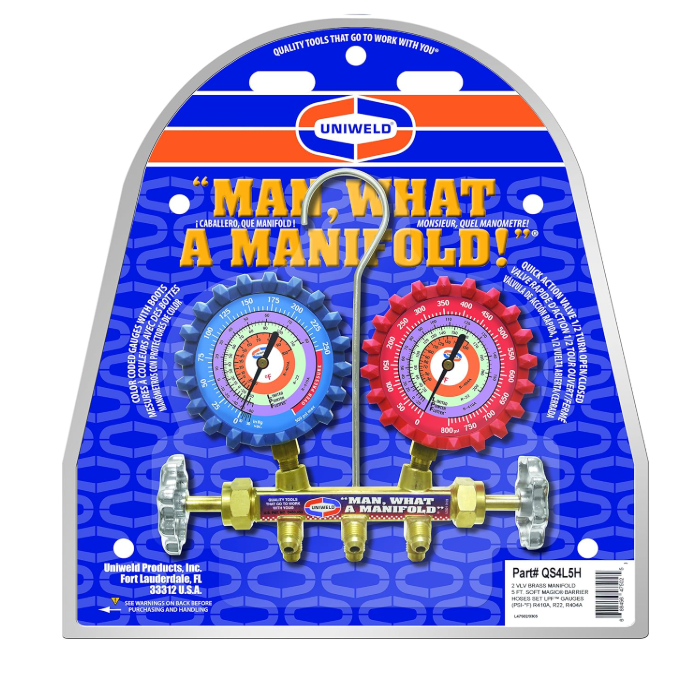 JUEGO DE MANOMETROS 2 VALVULAS MANGUERAS DE 5 PIES